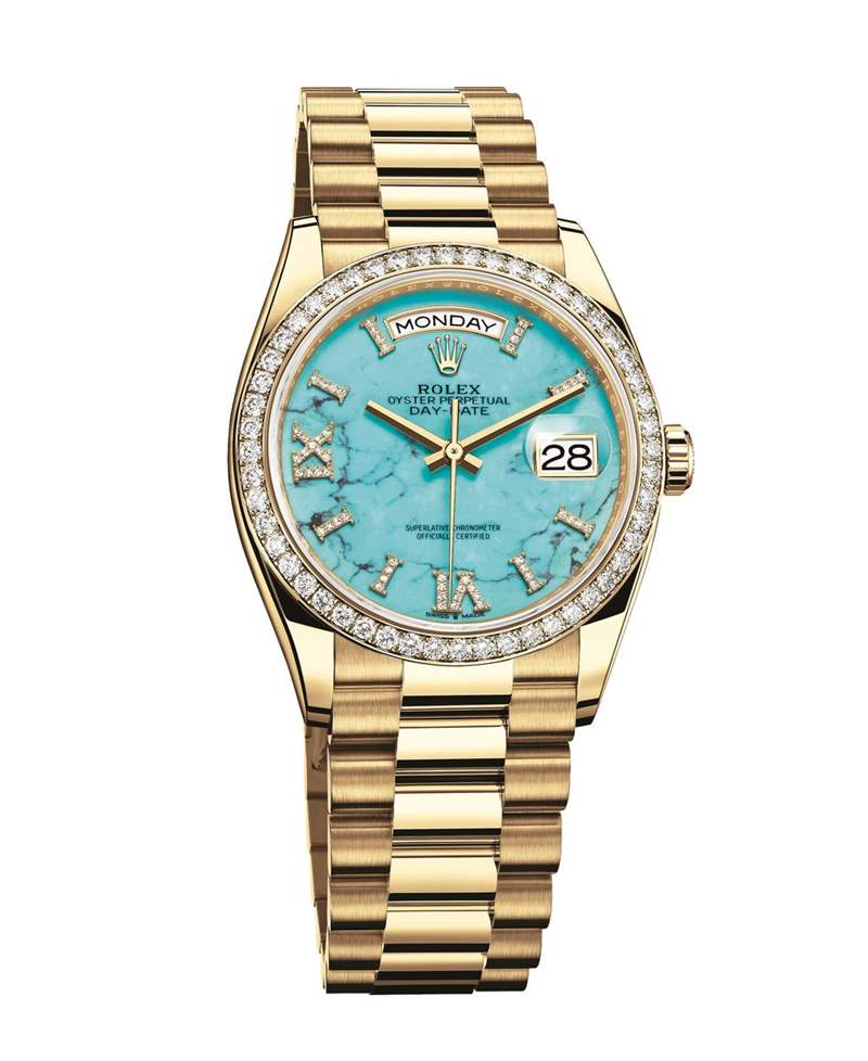 鑲上綠松石、孔雀石等天然寶石手表是獨一無二的收藏品-復(fù)刻表