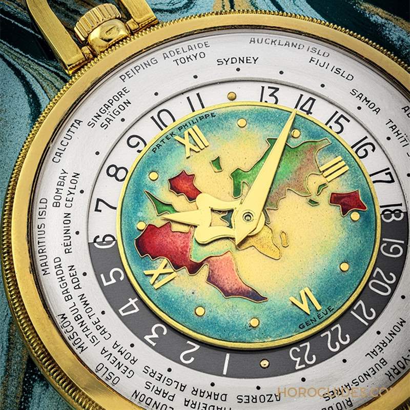 瑰寶現身拍賣會! 百達翡麗605「Heures Universelles」18K黃金世界時間懷表-復刻表