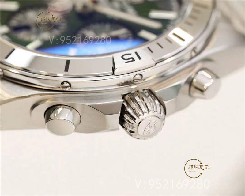 GF廠百年靈機械計時鋼王B01系列賓利綠盤復刻表做工評測-復刻表