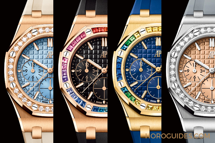 寶石圈與彩色面盤的華麗方程式｜AP皇家橡樹離岸型37毫米自動上鏈計時碼表-復(fù)刻表