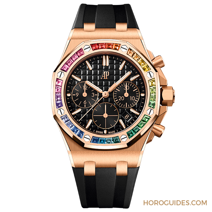 寶石圈與彩色面盤的華麗方程式｜AP皇家橡樹離岸型37毫米自動上鏈計時碼表-復(fù)刻表