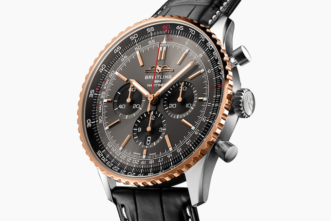百年靈推出美國獨家Navitimer計時碼表，采用醒目的灰色配色-復刻表