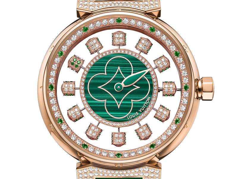 Louis Vuitton推出寶石表盤版Tambour Spin Time Air腕表：孔雀石，綠松石，寶石懸空表盤-復刻表
