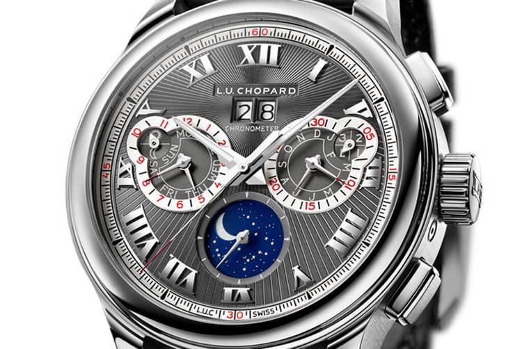 「罕見(jiàn)雙認(rèn)證高工藝規(guī)格」蕭邦L.U.C萬(wàn)年歷計(jì)時(shí)碼表-復(fù)刻表