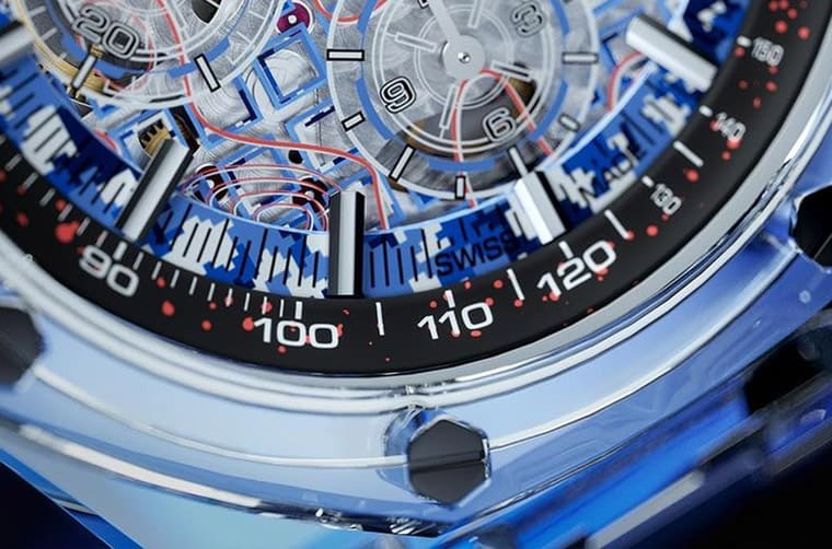 超吸睛！主打迷彩軍事風(fēng)的透明皇家橡樹離岸型計時碼表-復(fù)刻表