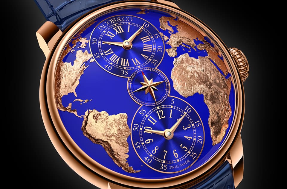 JACOB & CO.新款兩地時間手表創作背景有洋蔥兩套獨立顯示閱讀時間易如反掌-復刻表