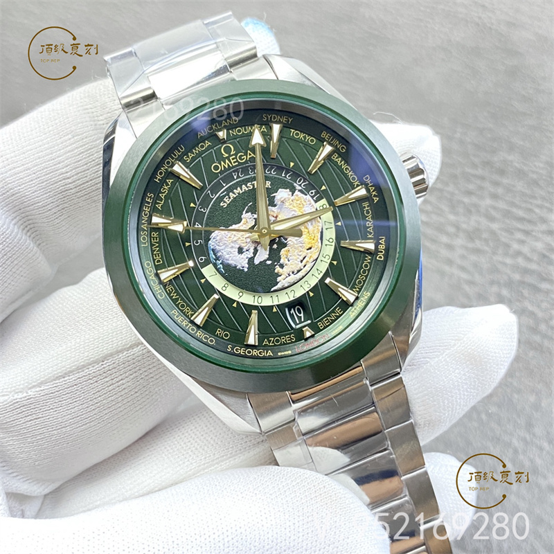 VS廠歐米茄海馬150m系列墨綠世界時復刻表：深度測評與細節解析-復刻表